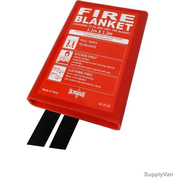 Gladious Fire Blanket, G125332820, Flash Small, Fiber Glass, 1.2 x 1.2 Mtrs, Red