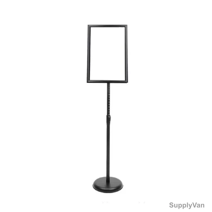 Heavy Duty A4 Poster Stand With Rotatable Aluminium Frame, 56CM-100CM Pole Height, Black