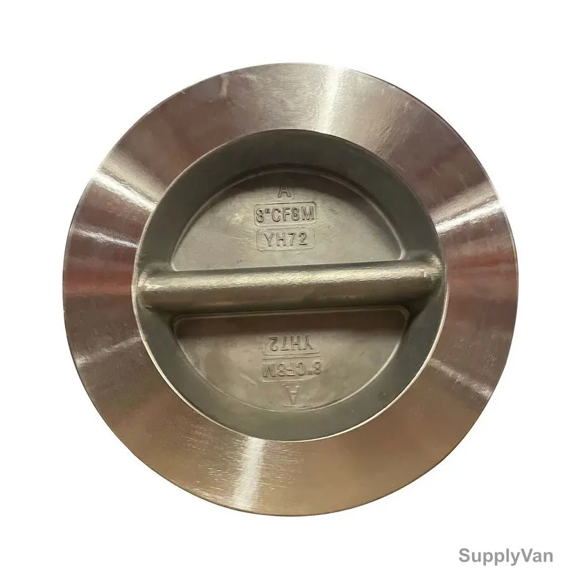 Dual Disc Wafer Check Valve, Stainless Steel, 8 Inch