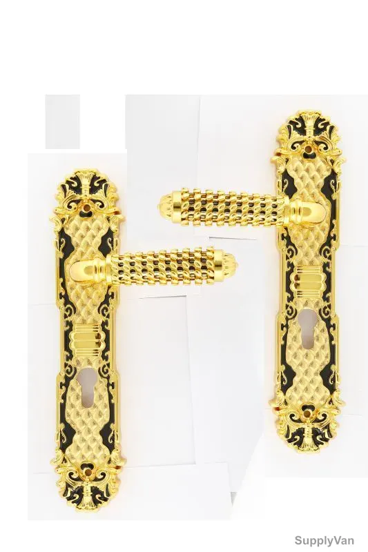 APT Lever Handle with Lock, SAF-1, Brass Material, Gold Colour