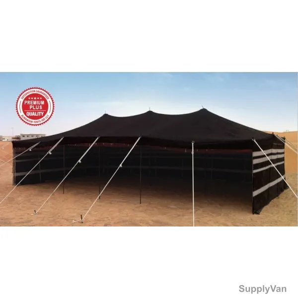 Arabic Deluxe Tent, AMT-126, Iron Stick, 9 x 5 Mtrs, Black/White
