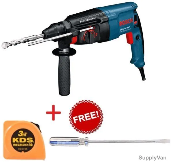 Bosch Rotary Hammer GBH-2-26-DRE With Free 3 Mtrs Tape and Screwdriver