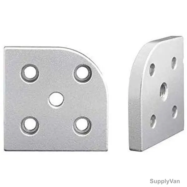 Extrusion Connecting Face Plate, 40 Series, 5 Hole, Aluminium, M12 x 80 MM, PK2
