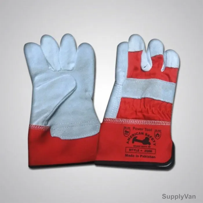 Power Tool Red Cuff Single Palm Gloves, 1200-1200, Grey and Red
