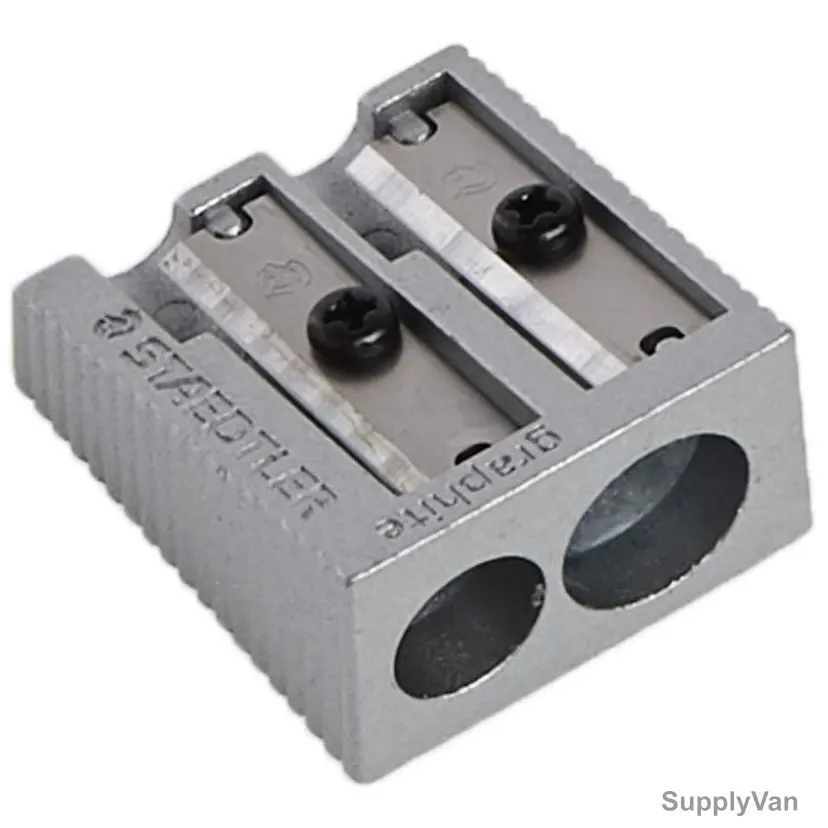 Staedtler Double Hole Metal Sharpener, 510-20, 8.2/10MM, Silver, 10 Pcs/Pack — image 1
