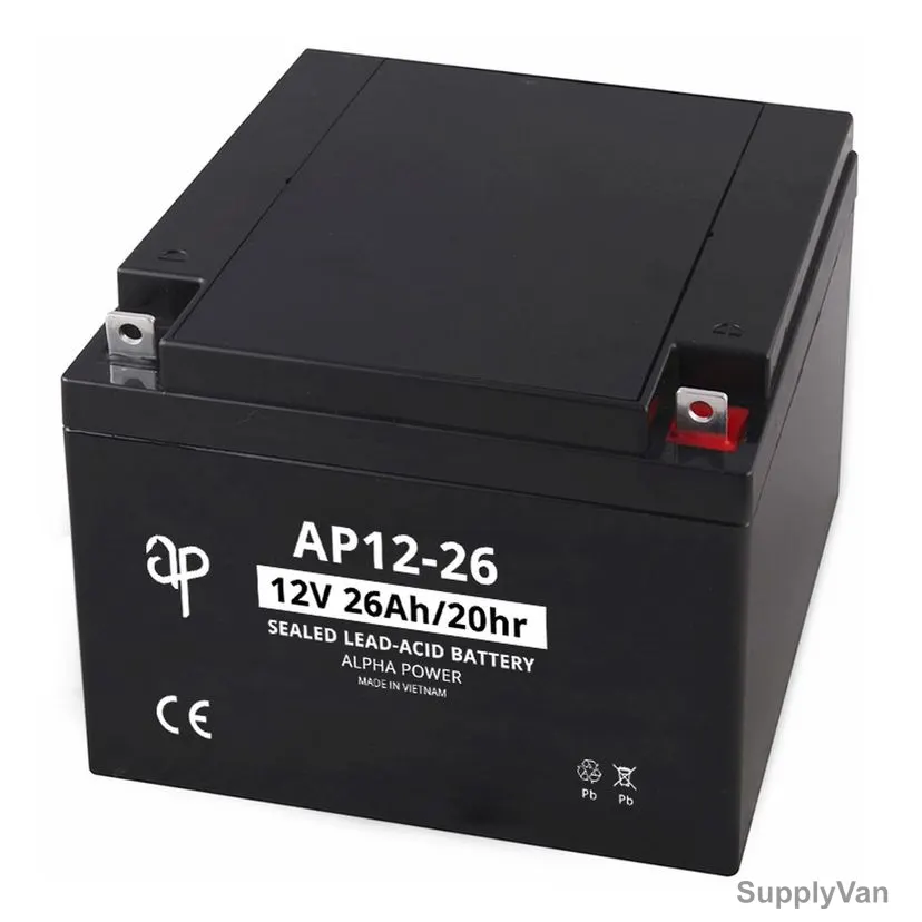 Alpha Power VRLA AGM Battery, AP12-26, 12V, 26Ah