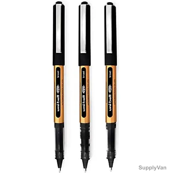 Uni-Ball Ball Point Pen, UB150-10-BK, Eye Broad, 1.0MM Tip, Black, 12 Pcs/Pack