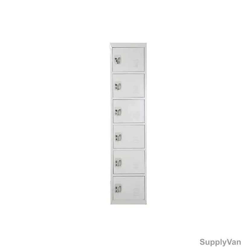 6 Door Storage Locker, LC06DG06, CRCA Steel, 180CM Height x 38CM Width x 45CM Depth, Grey