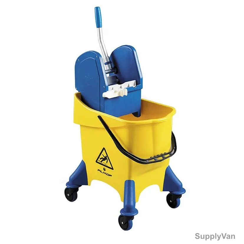 Filmop Single Mop Bucket Trolley, BT18Y, Polypropylene, 30 Ltrs, Yellow