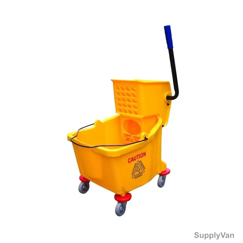 Mop Bucket With Side Press Wringer, BT03Y-1, Plastic, 32 Ltrs, Yellow