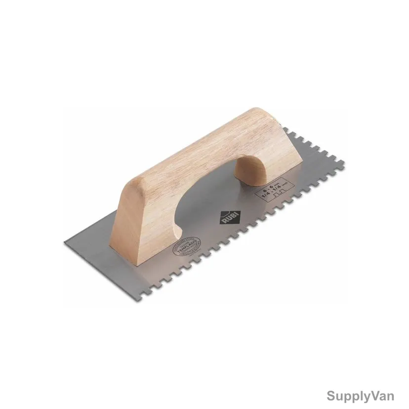 Rubi Notched Tiling Trowel With Wooden Handle, 74947, 12CM Width x 28CM Length