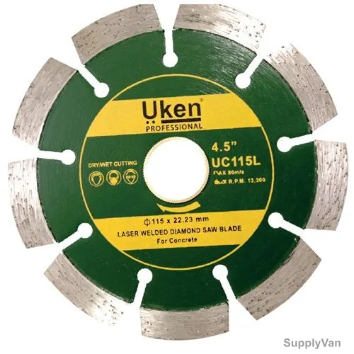 Uken Laser Welded Diamond Saw Blade, UC115L, 115 x 22.23MM
