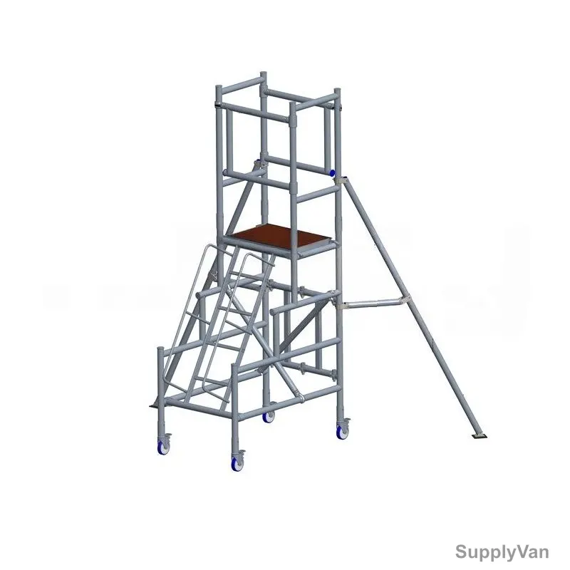 Topman Mobile Podium Ladder Access Scaffolding, ALPS2-5, Aluminium, 2.5 Mtrs, 200-250 Kg Loading Capacity