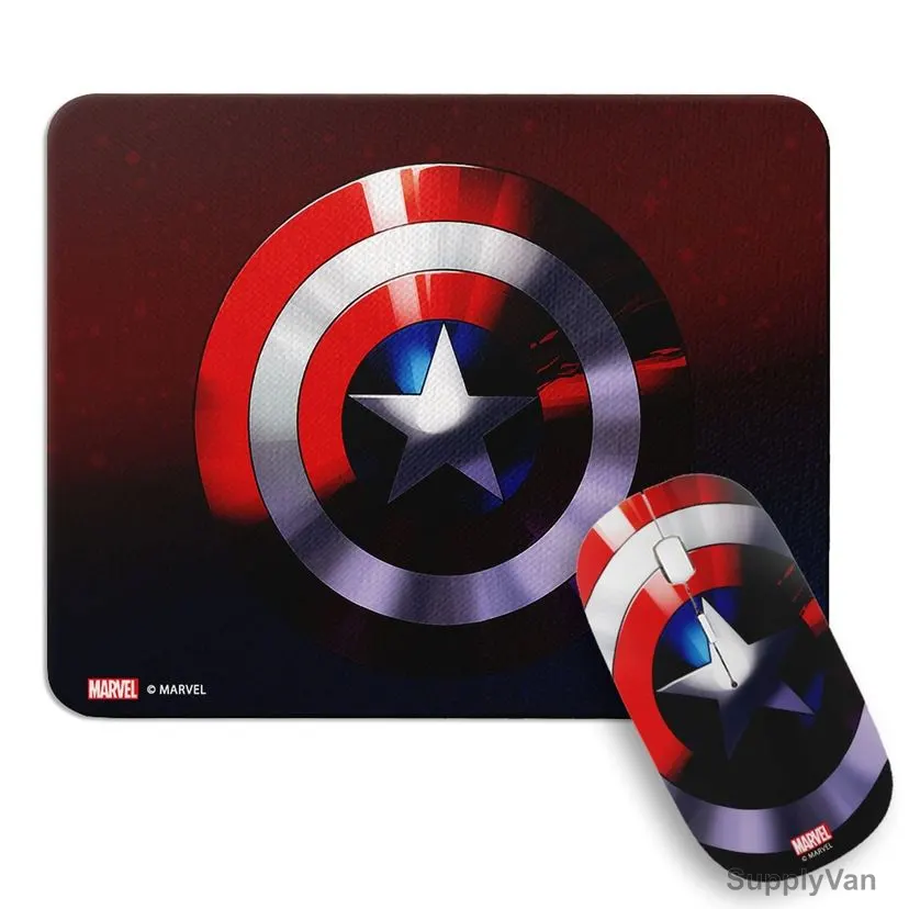 Wackylicious Captain America Wireless Mouse With Mouse Pad, 1354-1231-613, Combo Offer — image 1