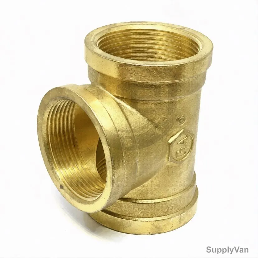 Heavy Duty Tee, Brass, 1/2 Inch