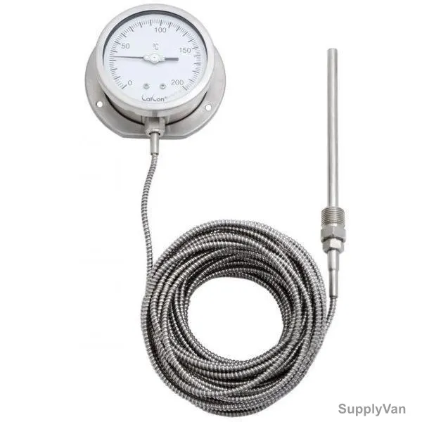 Calcon Gas Filled Capillary Type Thermometer, TG18C, 100MMx15 Mtrs, 0-200 Deg. C
