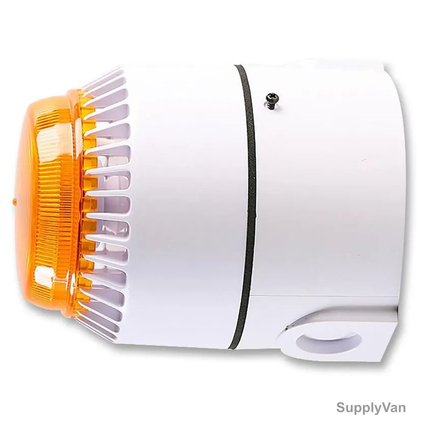 Sounder With Xenon Beacon, IP65, 24V, 101 DB, Orange/White