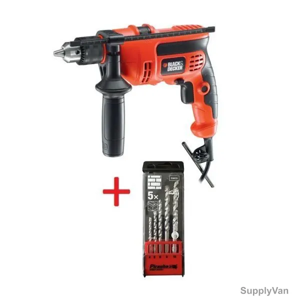 Black and Decker Percussion Hammer Drill With Drill Bit Set, CD714REMEA1-B5, 710W