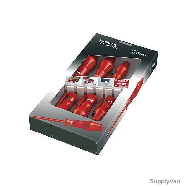 Wera Screwdriver Set, 5031282001, Kraftform Classic, 6PCS