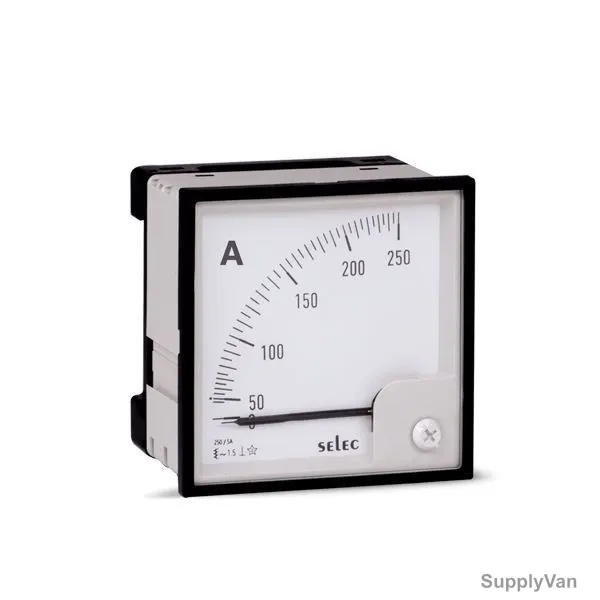 Selec Analog Ammeter, AM-I-2-100-5A, 0-5A