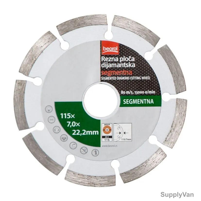 Beorol Segmented Diamond Cutting Disc, RPDS115, 115MM