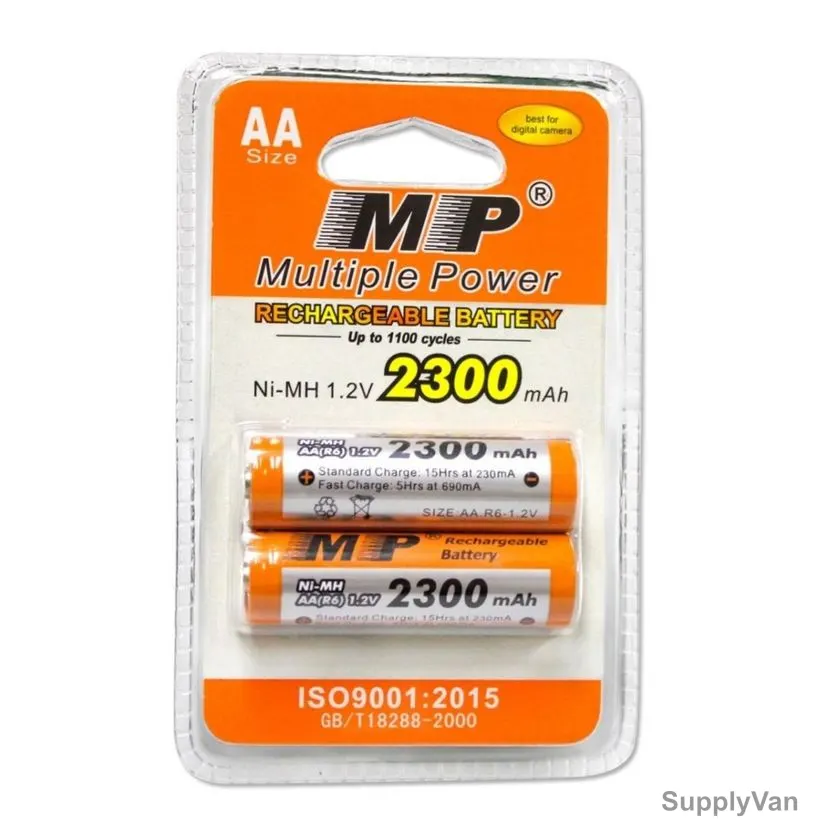 Mp Multiple Power Rechargeable Battery, AA, Ni-MH, 2300mAh, 1.2V, 2 Pcs/Pack — image 1