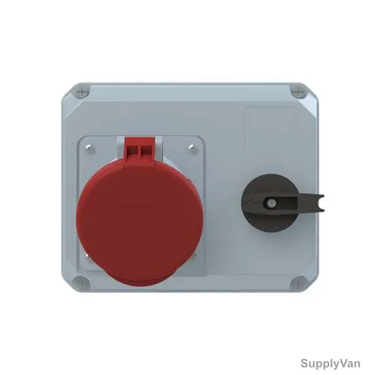 Abb Horizontal Switched Interlocked Socket Outlet, 363MHS6, 380-415V, IP44, 63A, 3P+E, Red — image 1