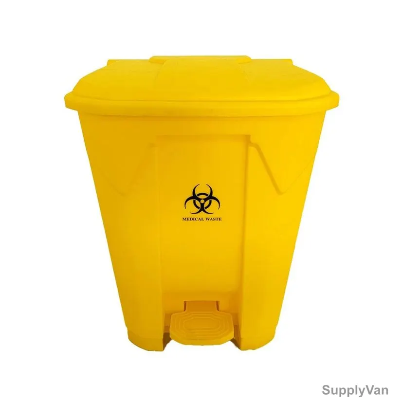 Akc Garbage Bin With Pedal, CHGC05Y-68, Plastic, 68 Ltrs, Yellow — image 1