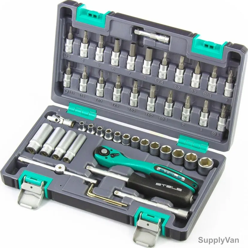 Stels Hand Tool Set With Plastic Case, 14099, CrV Steel, 47 Pcs/Set — image 1