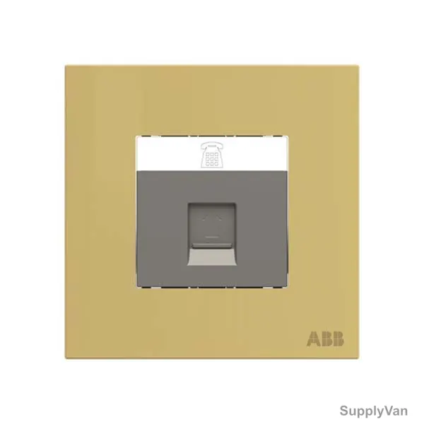 ABB Telephone Socket, AM32144-MG, Millenium, 4P, 1 Gang, RJ11, Matt Gold