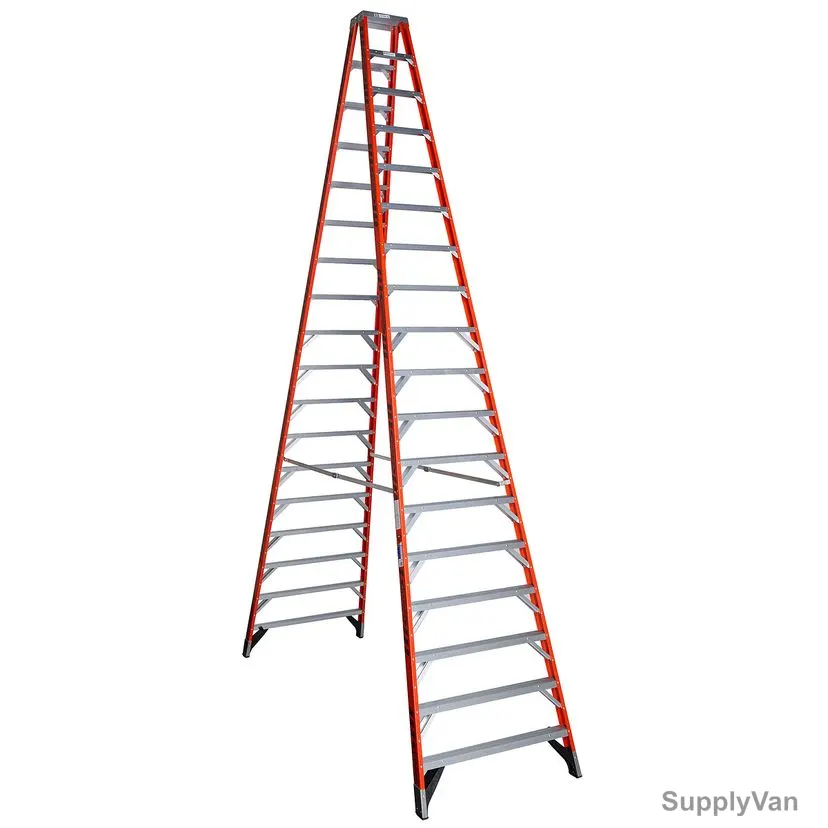 Werner Double Sided Step Ladder, T7418, Fiberglass, 18 Feet Height, 170 Kg Weight Capacity — image 1