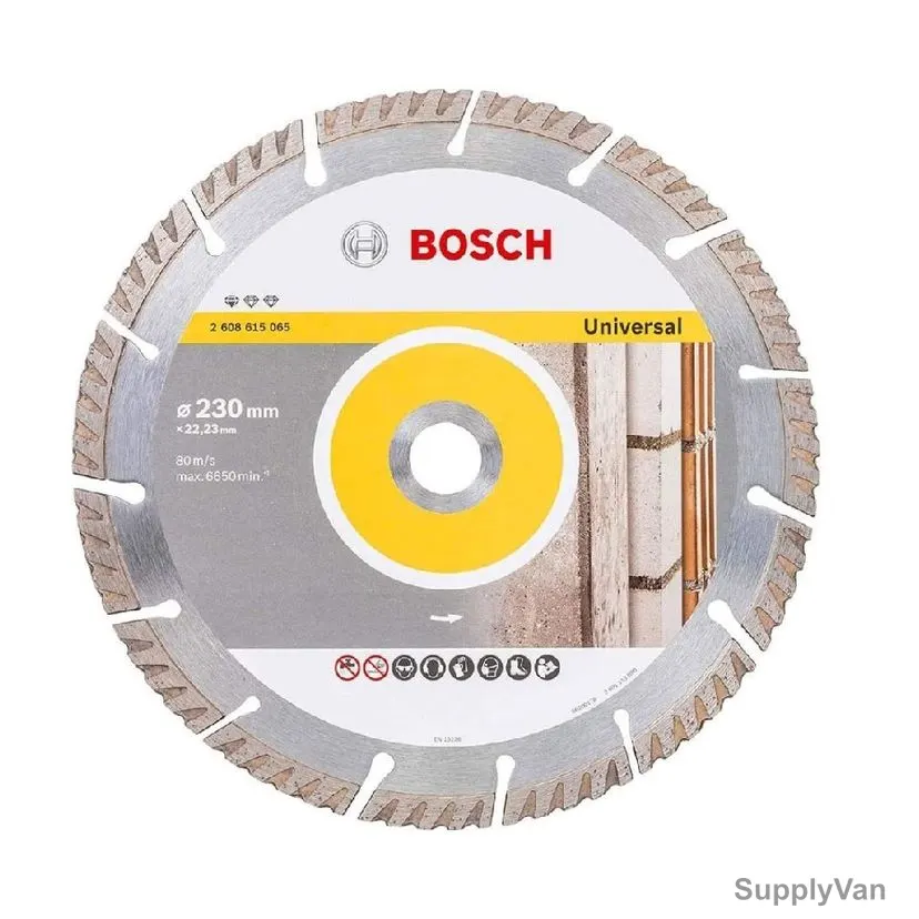 Bosch Universal Standard Diamond Cutting Disc, 2608615065, 2.6MM Cutting Width, 22.23MM Bore Dia x 230MM Dia