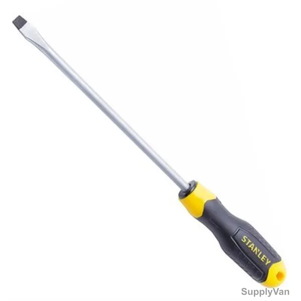 Stanley Cushion Grip Slotted Screwdriver, STMT60833-8, 8MM Tip Size x 250MM Blade Length
