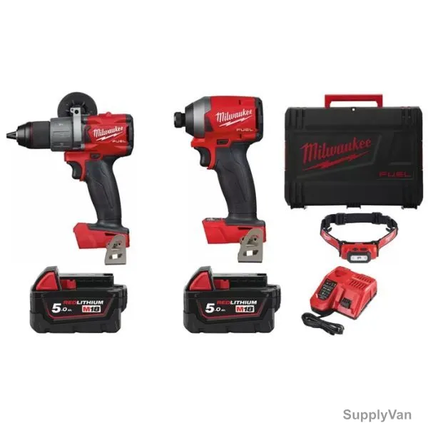 Milwaukee Cordless Tool Set, M18FPP2A2-502XL, Fuel, 18V