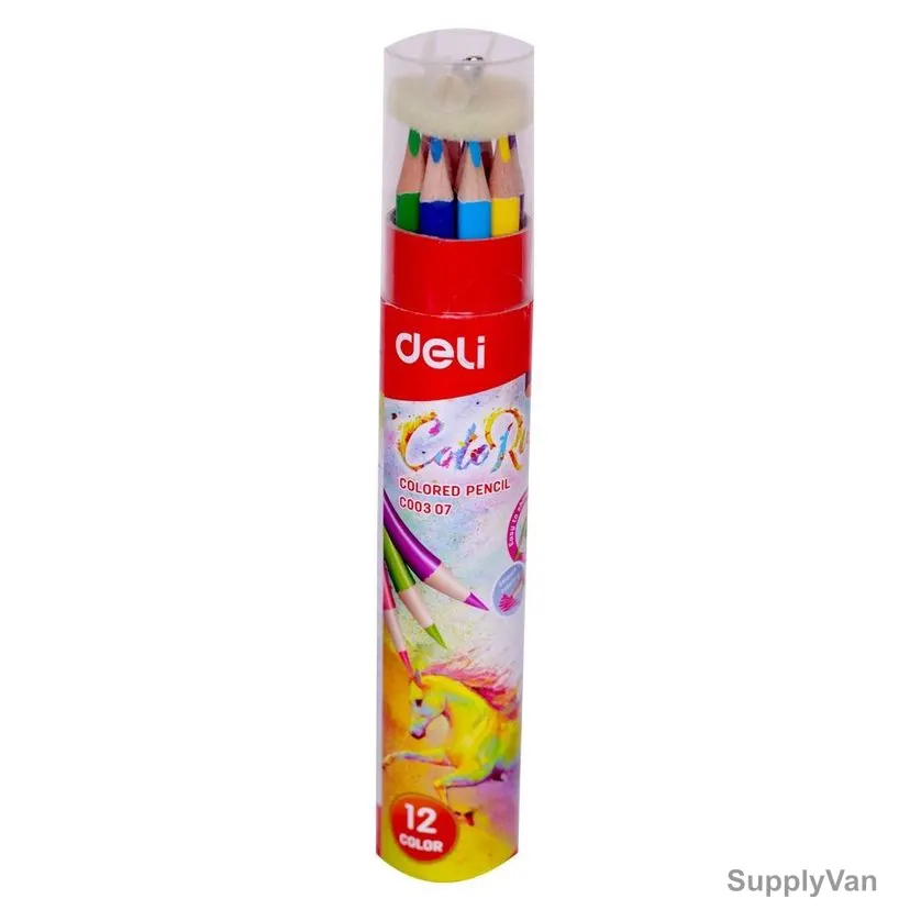 Deli Coloured Pencil, C003-07, Multicolor, 12 Pcs/Set — image 1