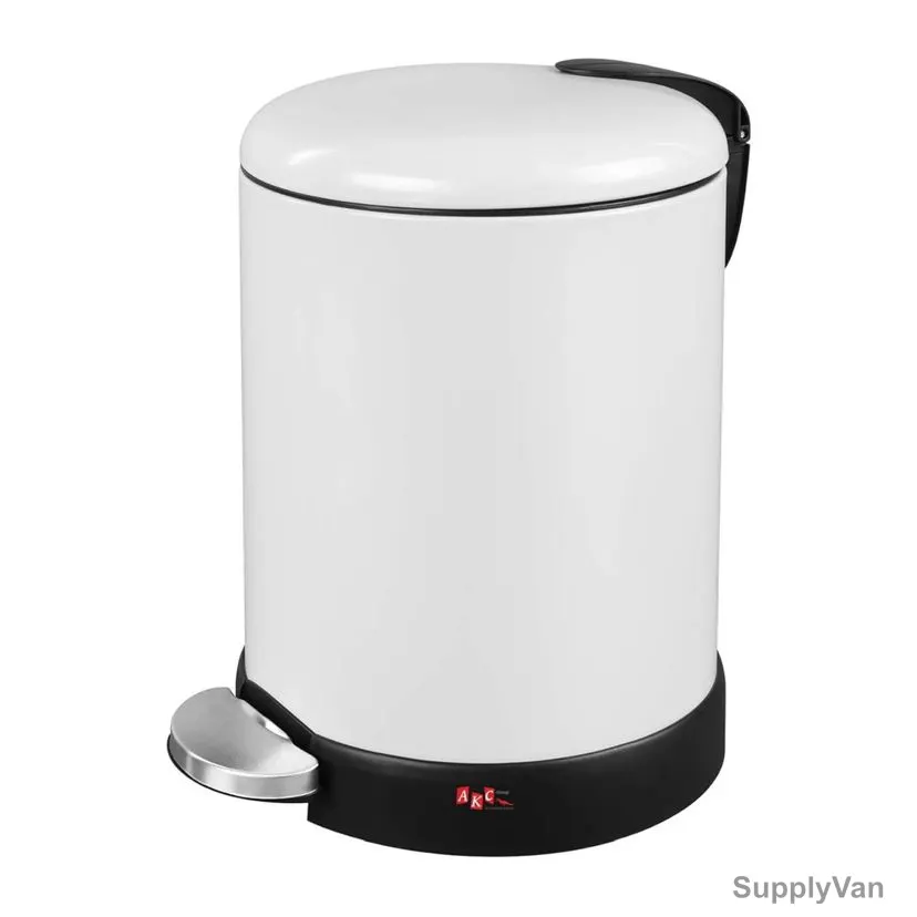 Akc Pedal Trash Bin, SS11W-5, Stainless Steel, 5 Ltrs, White — image 1