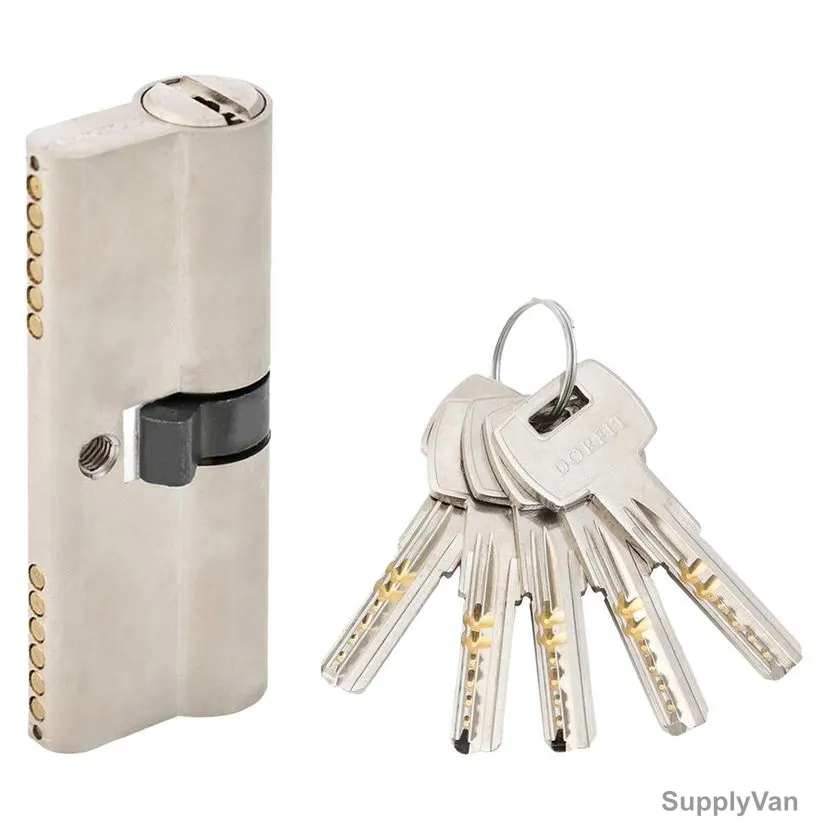 Dorfit Cylindrical Lock, w/ 5 Key, 80MM, Satin Nickel