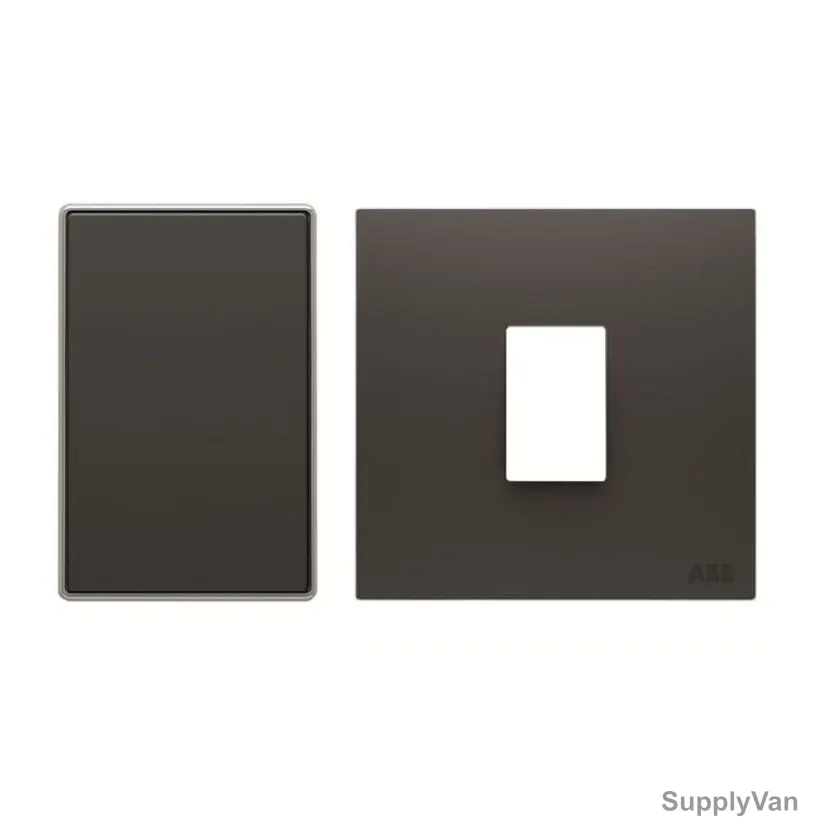 ABB Electrical Switch With Rocker Switch Frame, AMD10520-SB+AMD5120-SB, Millenium, 1 Gang, 2 Way, 10A, Silk Black — image 1