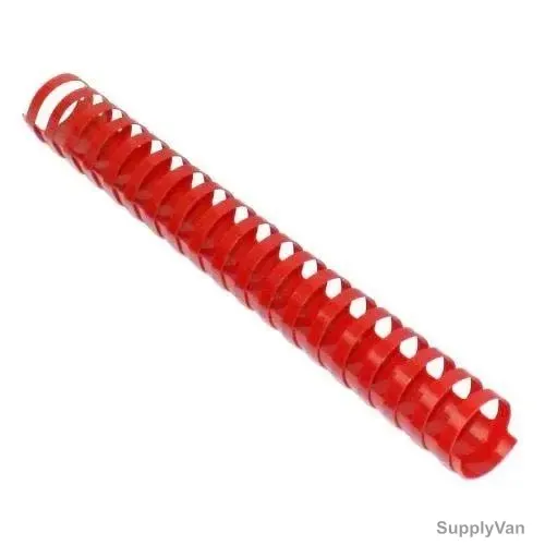 Super Deal Spiral Binding Ring, 17812, Plastic, 12MM Dia, Red, 100 Pcs/Pack