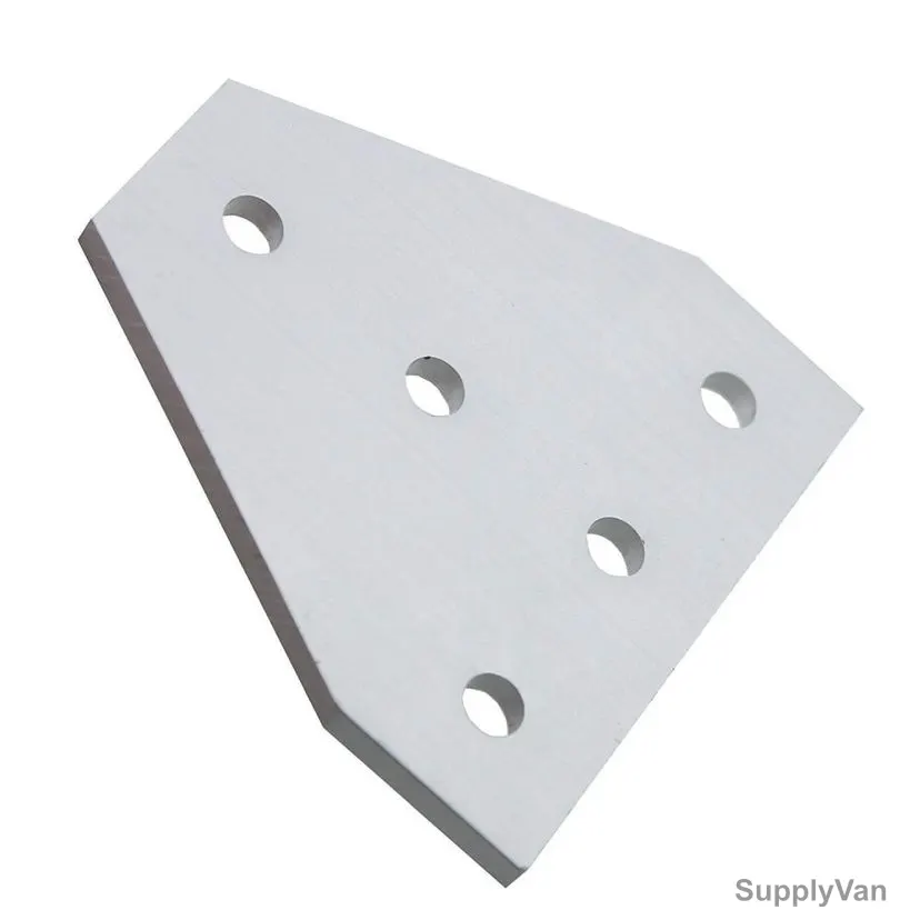 Extrusion Reinforcement Flat Plate, 30 Series, 5 Hole, Aluminium, 30MM