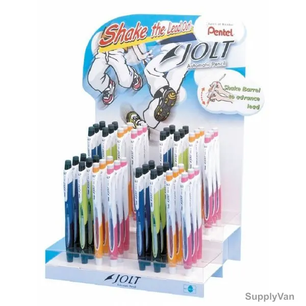 Pentel Mechanical Pencil, PE-AS300-04E, JOLT, 0.5MM, Assorted Colors, 48 Pcs/Set