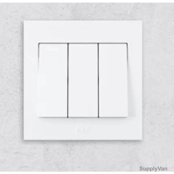 ABB Electrical Switch, BH103, Kalo, 3 Gang, 1 Way, 10A