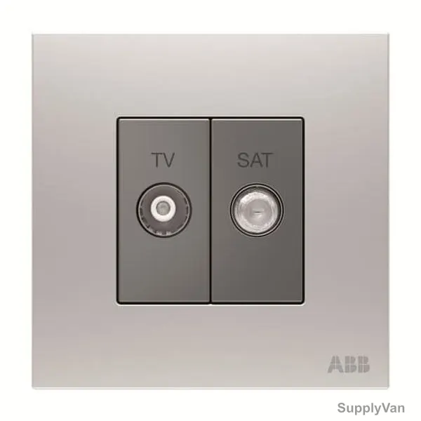 ABB TV and SAT Socket, AM31344-ST, Millenium, 1 Gang, Stainless Steel