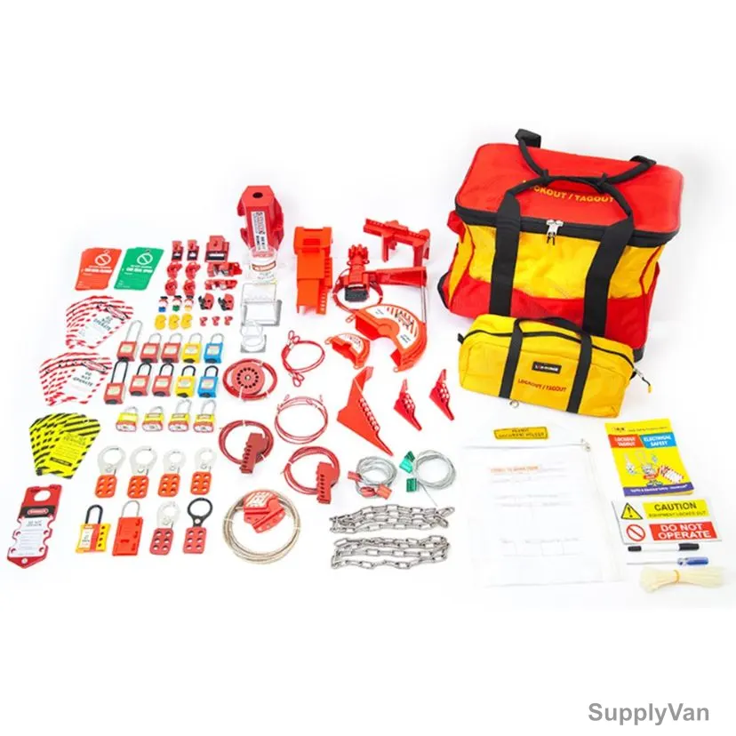 Lok-Force Mid Electro-Mechanical Loto Kit, LOKT-ELMEMD-502, 163 Pcs/Kit
