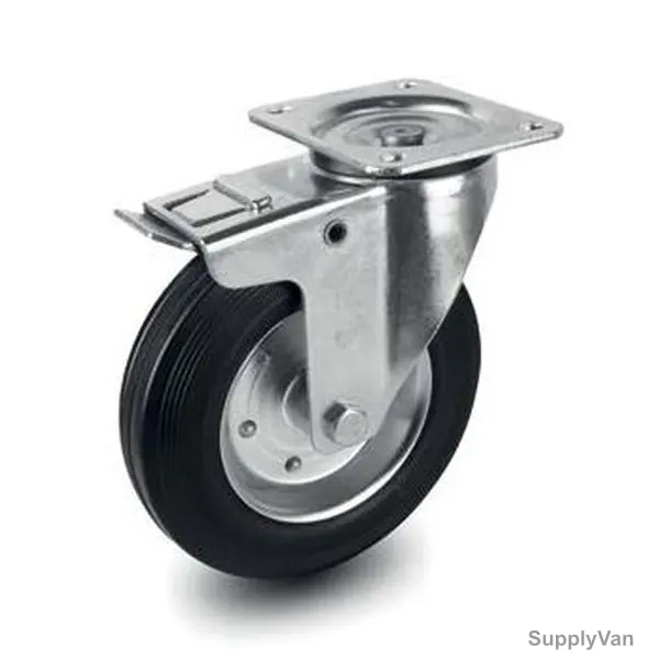 NSF Germany Long Brake Plate Caster, 402080, Medium Duty, 8CM, 50KG