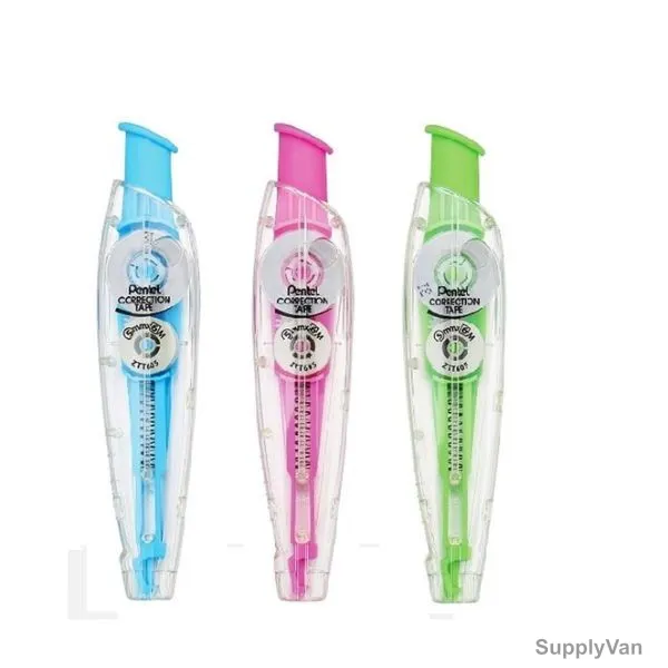 Pentel Retractable Correction Tape, PE-ZTT605-DP, 5MM x 6 Mtrs, Assorted Colors, 72 Pcs/Set