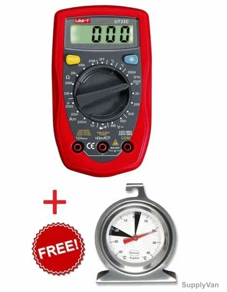 Uni-T Digital Multimeter UT33C Combo w/ Freezer Thermometer