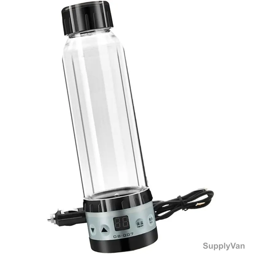 Electric Heating Travel Mug With Digital Display, 600W, 300ML, Clear