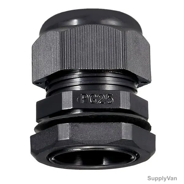 PVC Gland, PG-25, 16-21MM Cable Size, Black, 100 Pcs/Pack