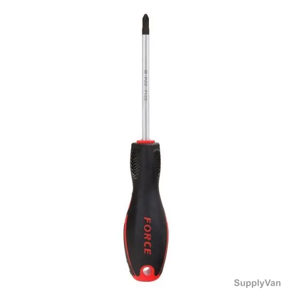 Force Pozidriv Screwdriver, 7122, PZ2 Tip Size x 100MM Blade Length, Red/Black — image 1